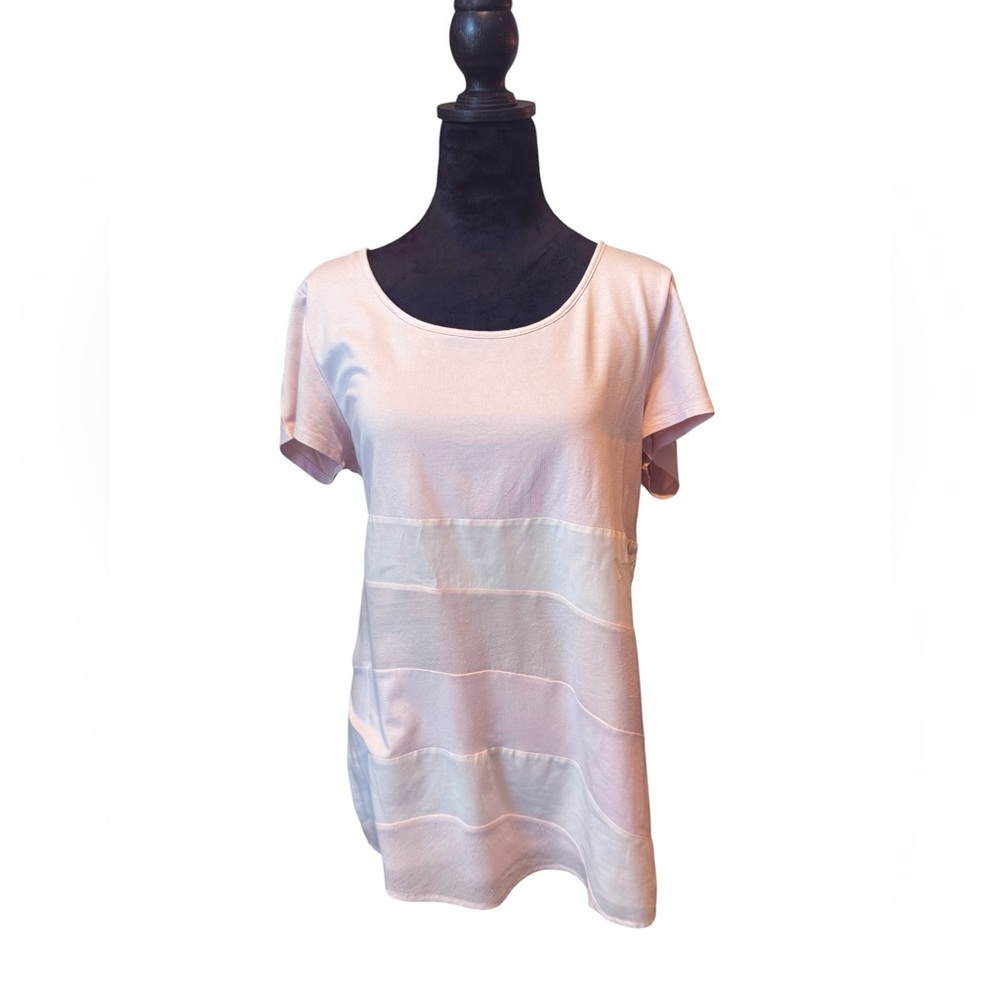 Coldwater Creek Blush and Ivory Short Sleeve Tee